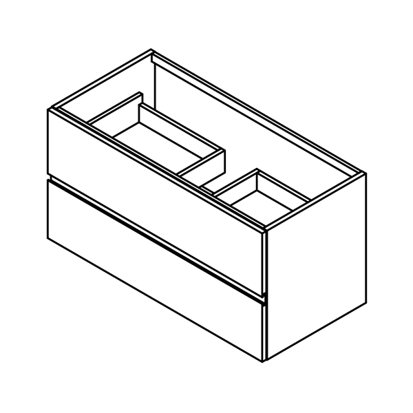 Тумба подвесная под раковину с 2-мя ящиками LAST Ocean Blue matt 120х52х48 см